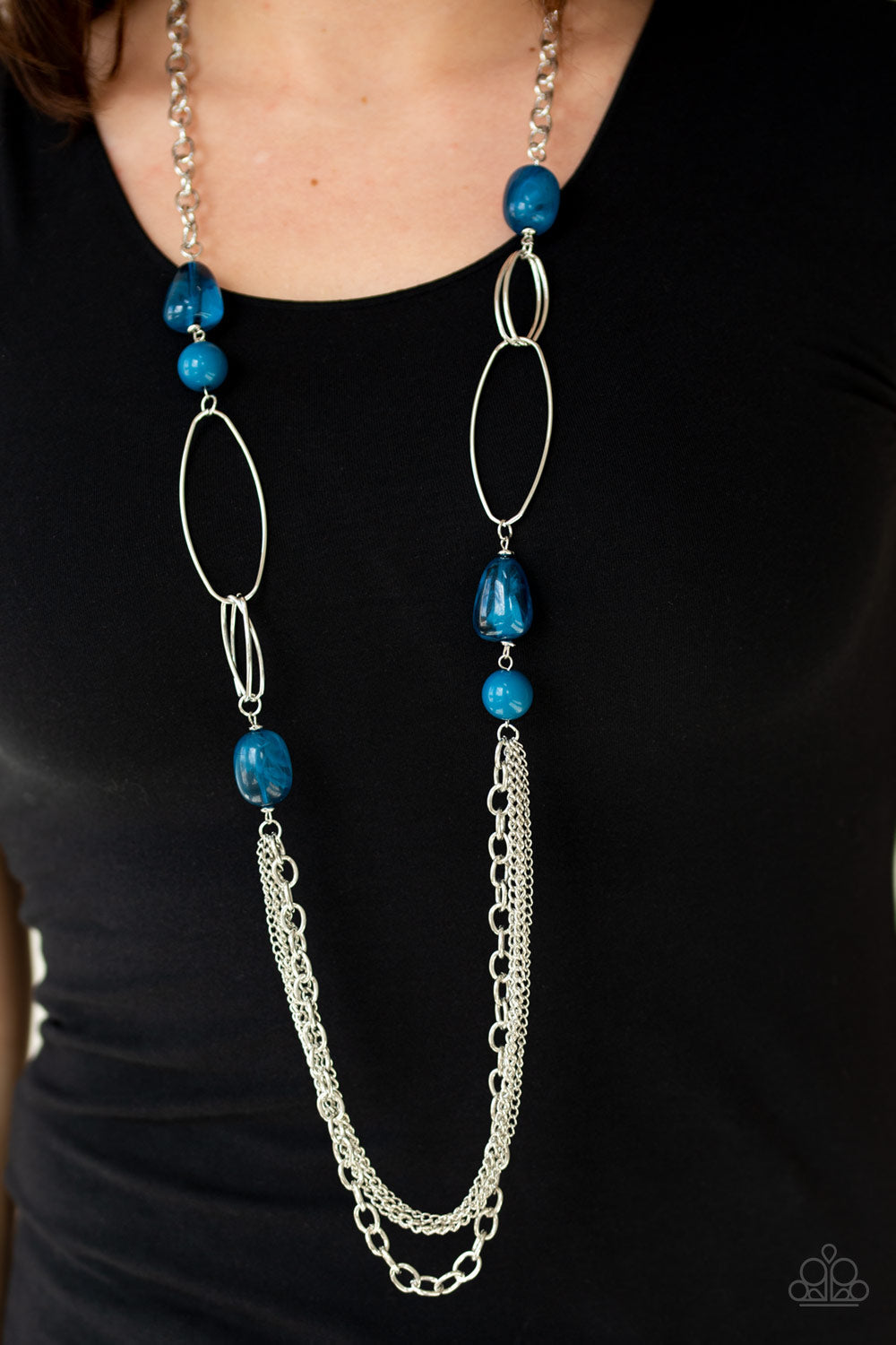 Necklace ~ Pleasant Promenade - Blue Stone Silver