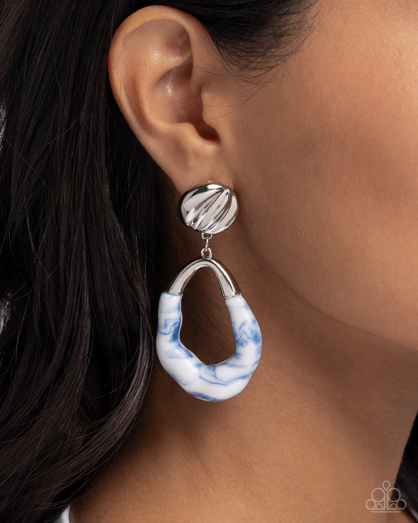 Earrings ~ High-Sheen Swirls Blue