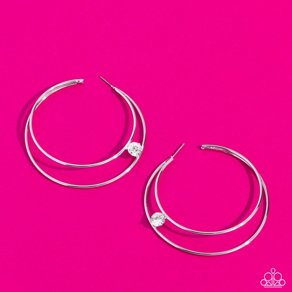 Earrings ~ Theater Hoop White