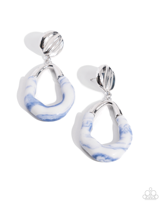 Earrings ~ High-Sheen Swirls Blue