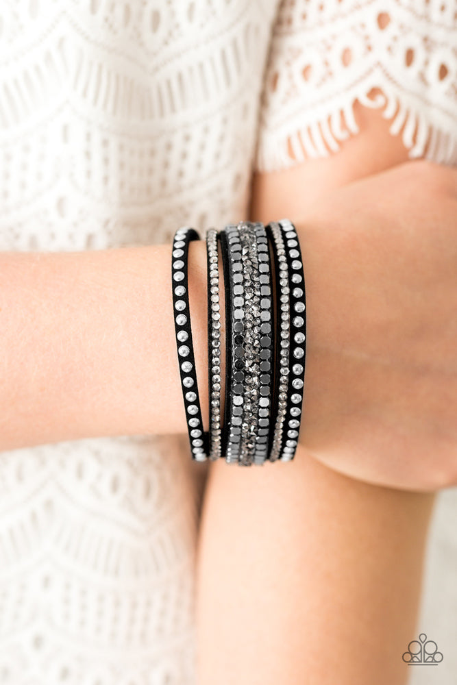 Bracelet ~ Rollin’ in Rhinestones - Black Urban