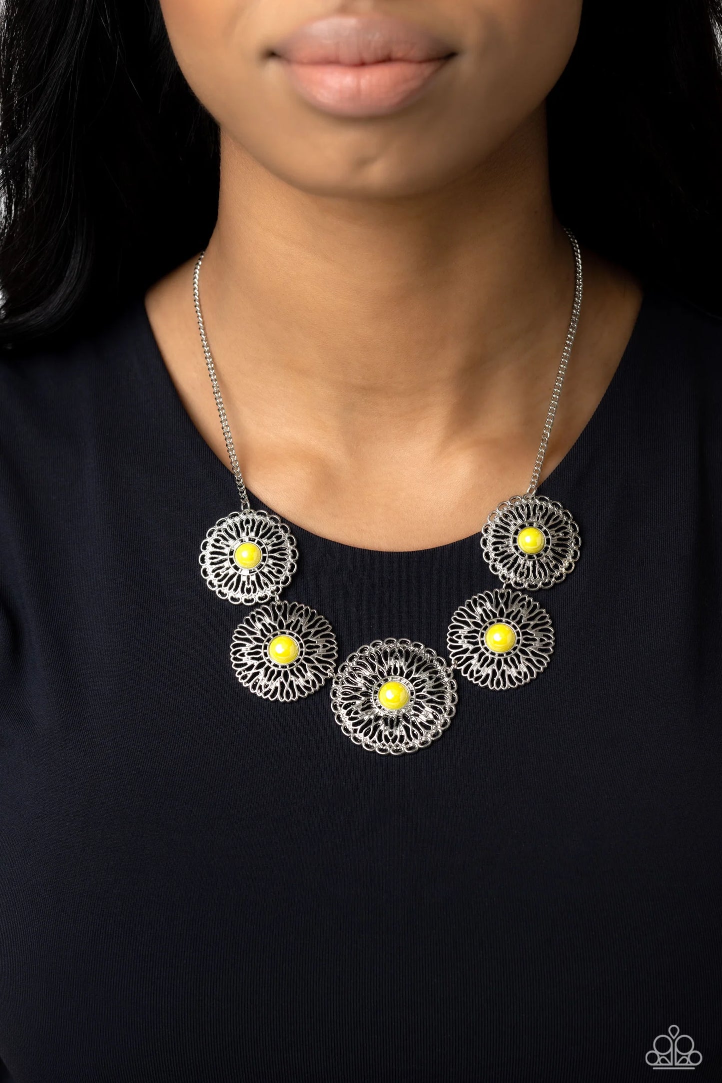 Necklace ~ Chrysanthemum Craze Yellow