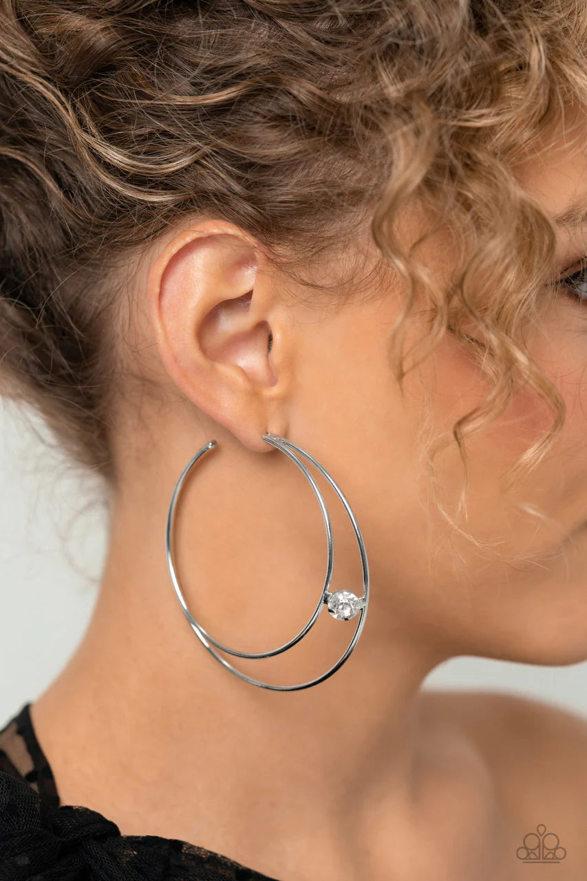 Earrings ~ Theater Hoop White