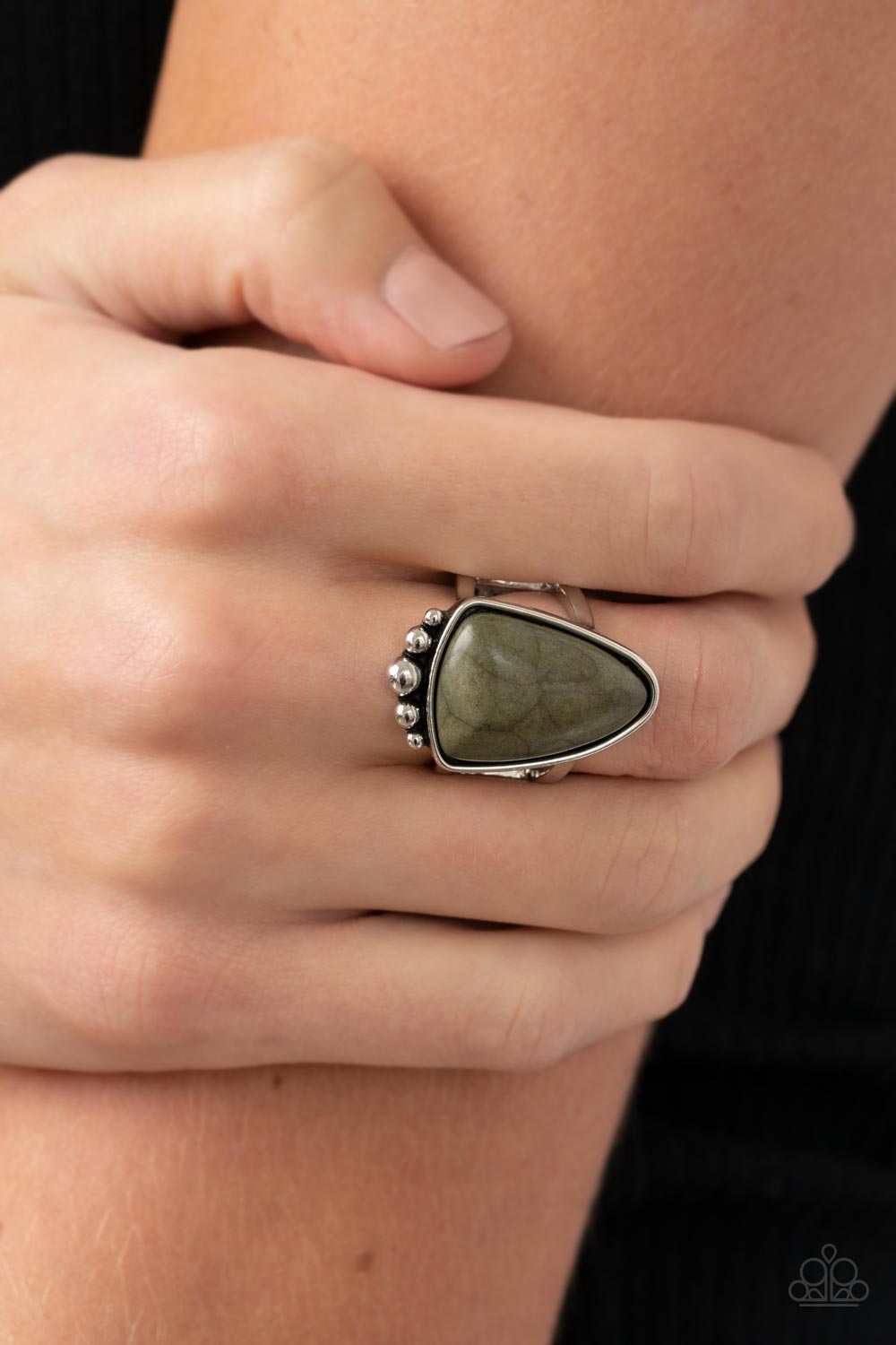 Ring ~ Authentically Adobe - Green Stone Silver