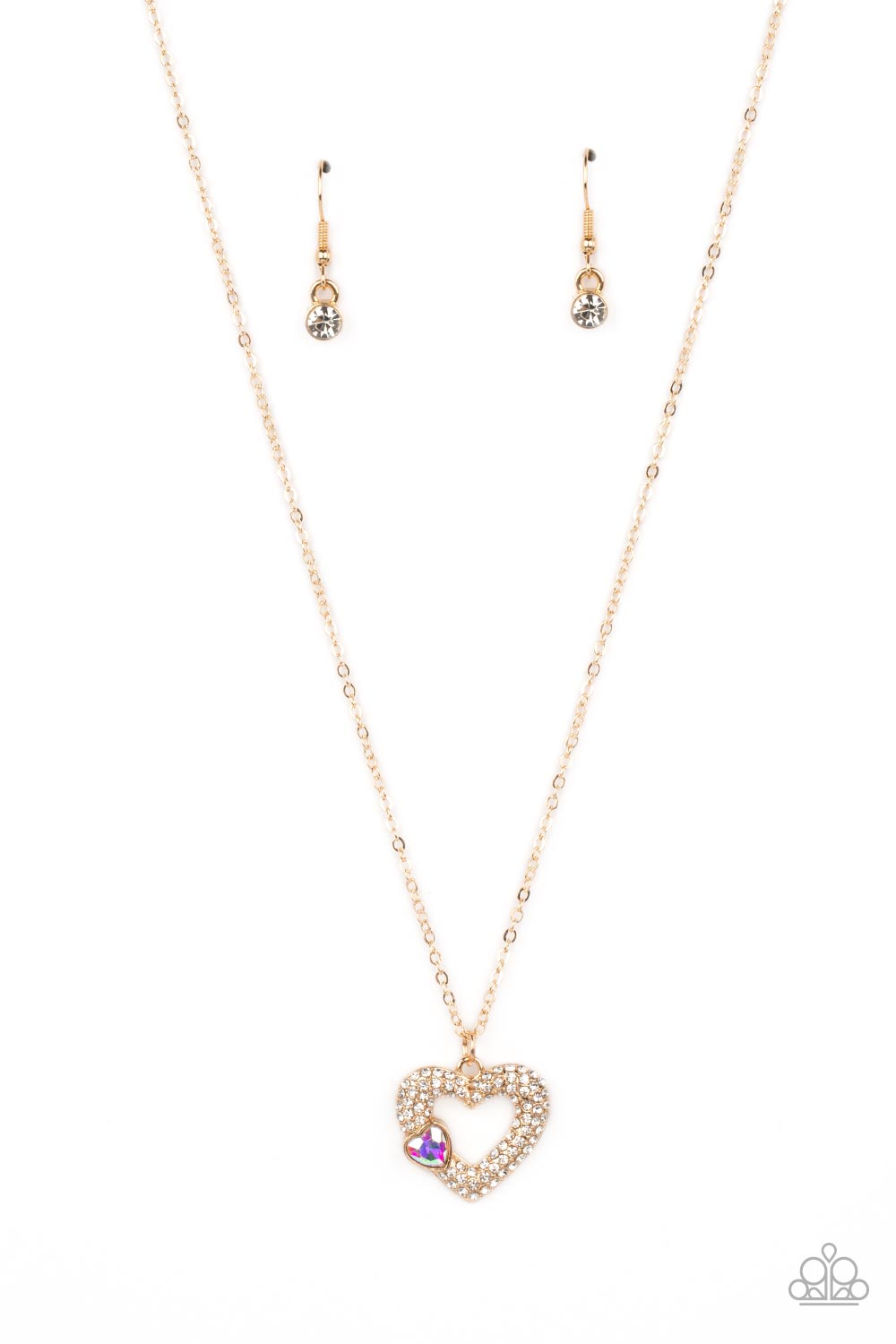 Necklace ~ Bedazzled Bliss - Multi Gold Heart